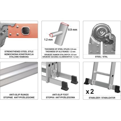 Multifunktionel stige 3,4 m