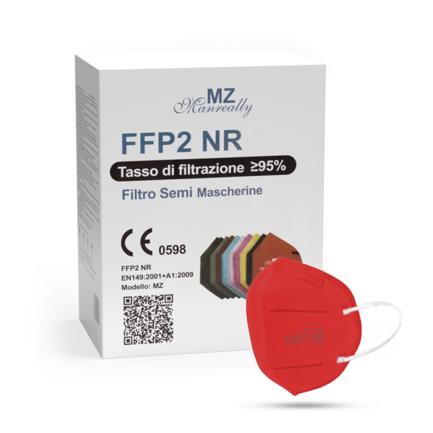 Mundbind FFP2 NR CE 2163 rød 50 stk.