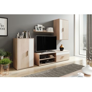 Møbelvæg BRICK, sonoma-eg/hvid