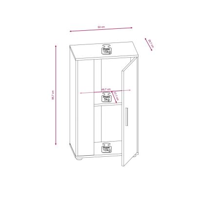 Møbelvæg BRICK, sonoma-eg/hvid