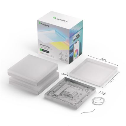 Nanoleaf - SÆT 3x Loftlampe m. RGBW-farver dæmpbar SKYLIGHT 1xLED/18W/230V + 2xLED/16W/230V 2700-6500K Wi-Fi