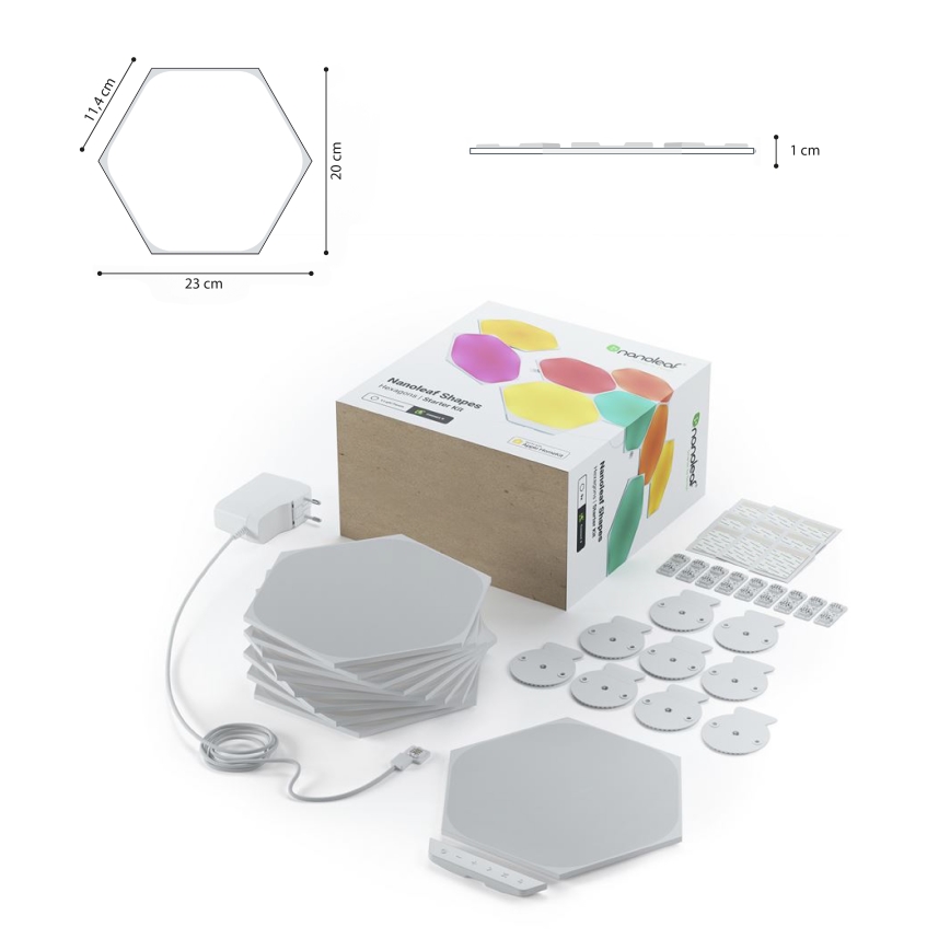 Nanoleaf - SÆT 9x LED RGB Panel dæmpbart SHAPES HEXAGON LED/2W/230V 1200-6500K Wi-Fi