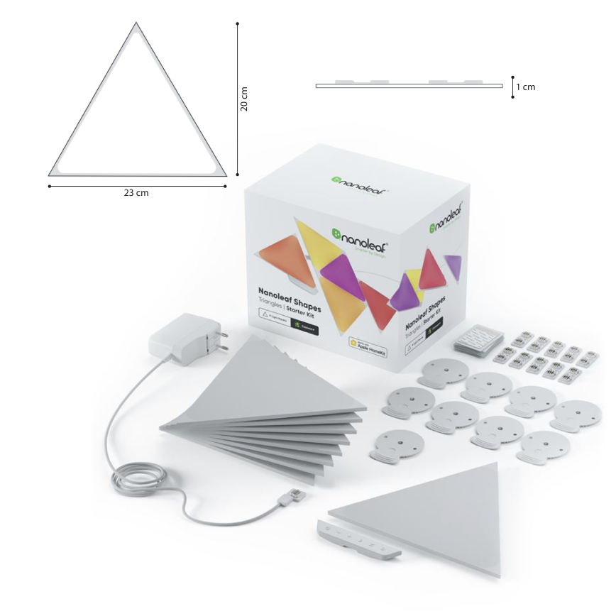 Nanoleaf - 9x LED panel dæmpbar RGB TRIANGLES LED/1,5W/230V Wi-Fi