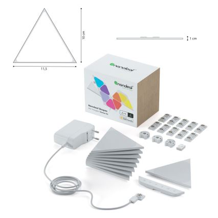 Nanoleaf - 9x LED panel dæmpbart RGBW-farver TRIANGLES LED/0,54W/230V 1200-6500K Wi-Fi