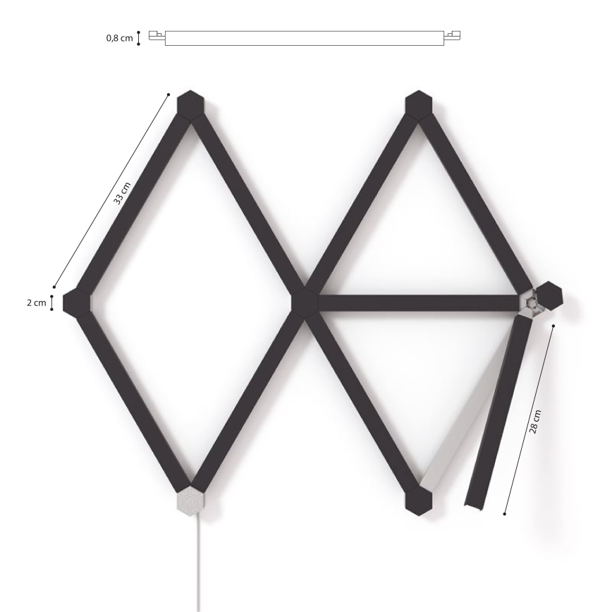 Nanoleaf - Sæt of skinne covers LINES 9 stk. sort mat