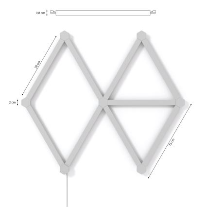 Nanoleaf - SÆT 9x LED RGBW Dæmpbar skinne LINES LED/2W/230V 1200-6000K Wi-Fi