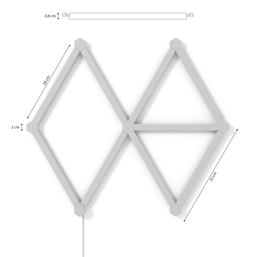 Nanoleaf - SÆT 9x LED RGBW Dæmpbar skinne LINES LED/2W/230V 1200-6000K Wi-Fi