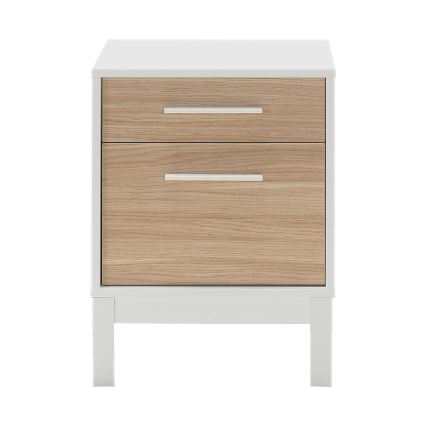 Natbord 60x45 cm hvid/brun