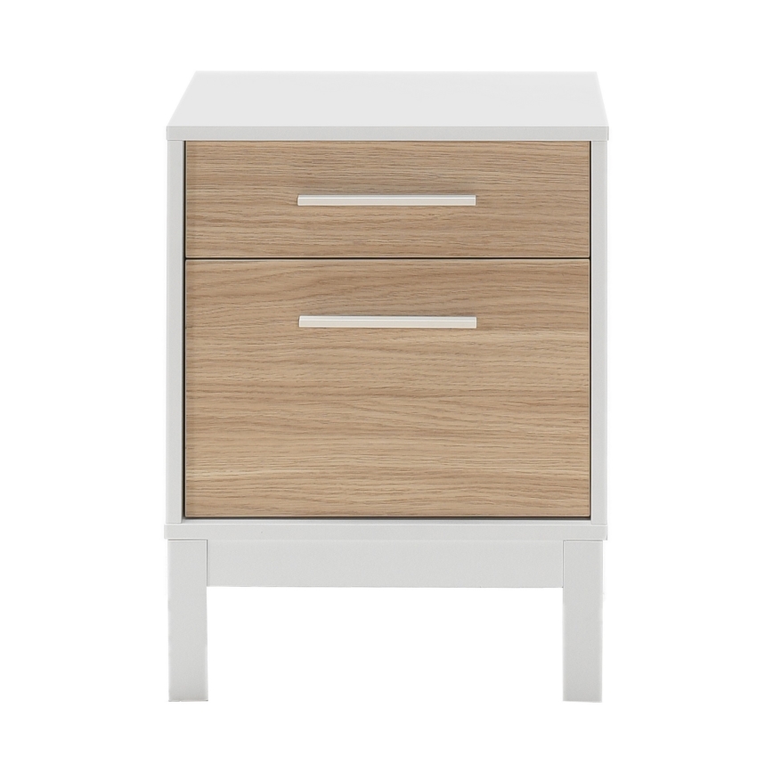 Natbord 60x45 cm hvid/brun
