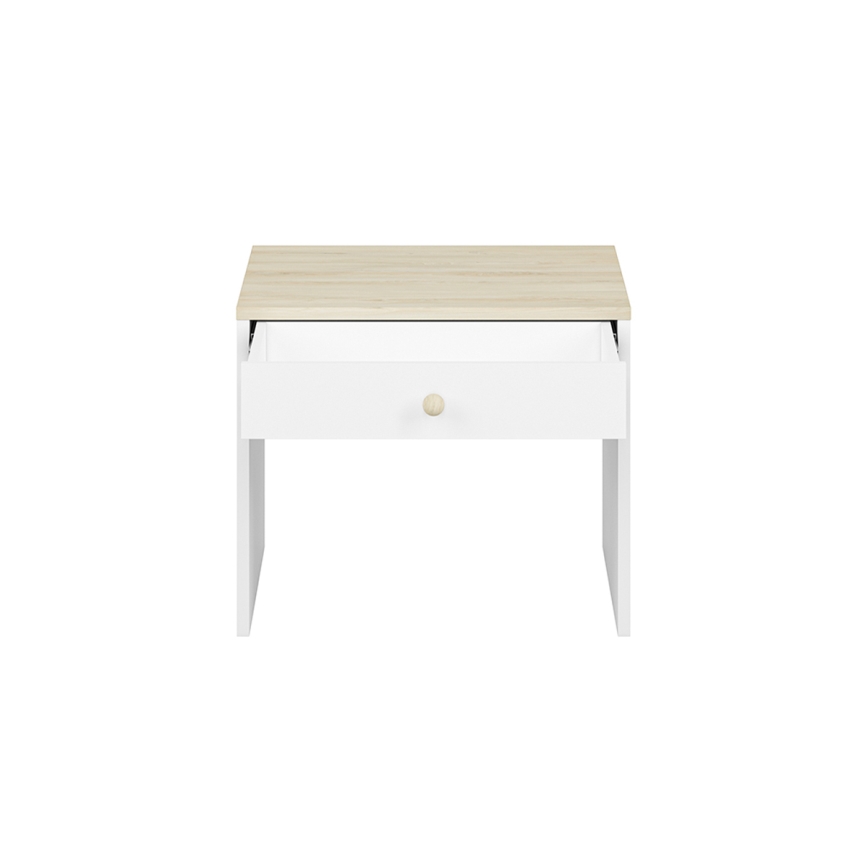 Natbord BUBO 58x69 cm hvid/beige