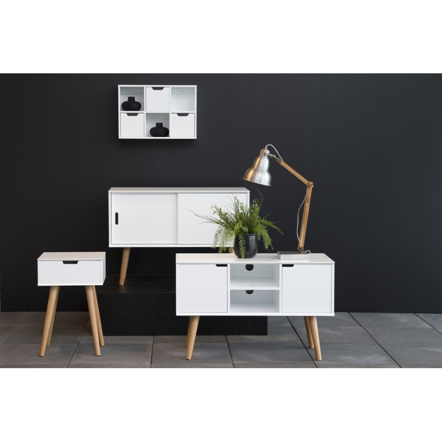 Natbord CARLY eg/hvid