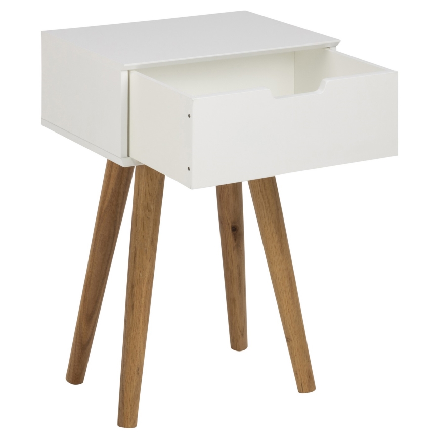 Natbord CARLY eg/hvid