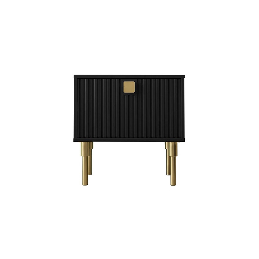 Natbord DORSET 50x50 cm sort/guldfarvet