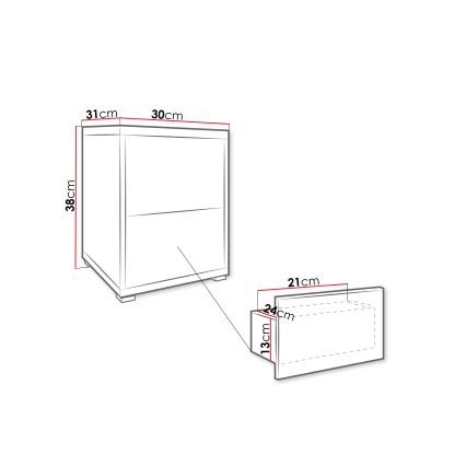 Natbord GESITA 38x30 cm, eg Cremona
