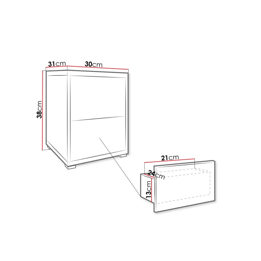 Natbord GESITA 38x30 cm, eg Cremona