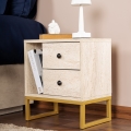 Natbord GLIMMER 50x45,2 cm beige/guldfarvet