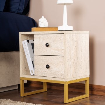 Natbord GLIMMER 50x45,2 cm beige/guldfarvet