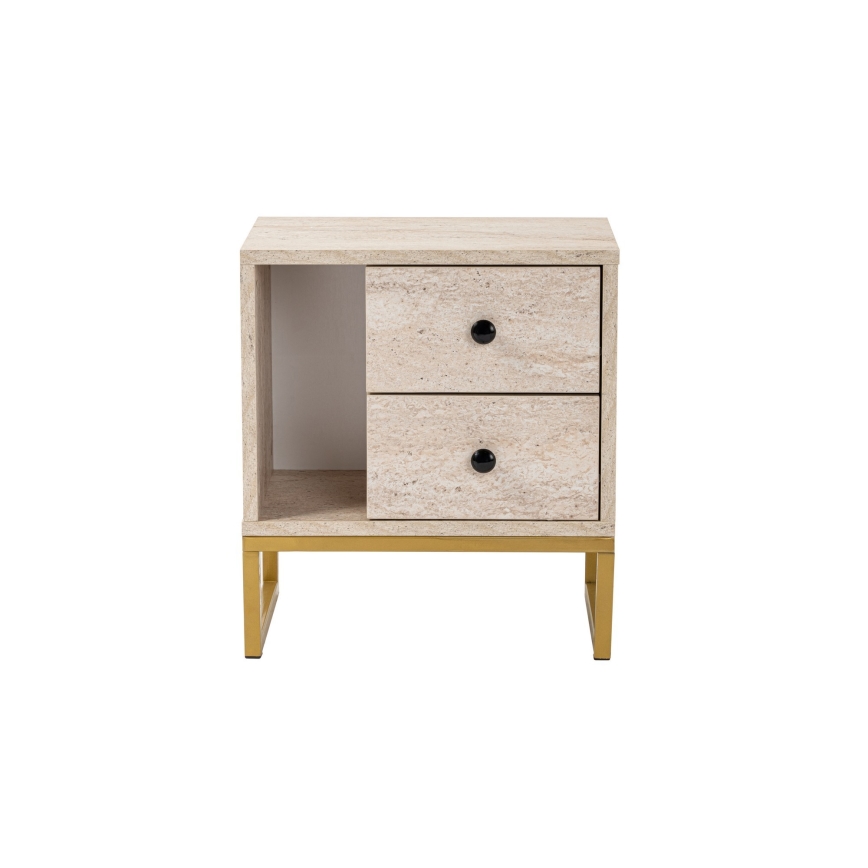 Natbord GLIMMER 50x45,2 cm beige/guldfarvet