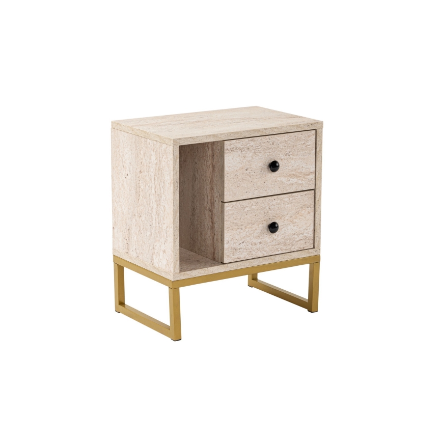 Natbord GLIMMER 50x45,2 cm beige/guldfarvet