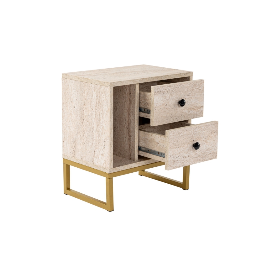 Natbord GLIMMER 50x45,2 cm beige/guldfarvet