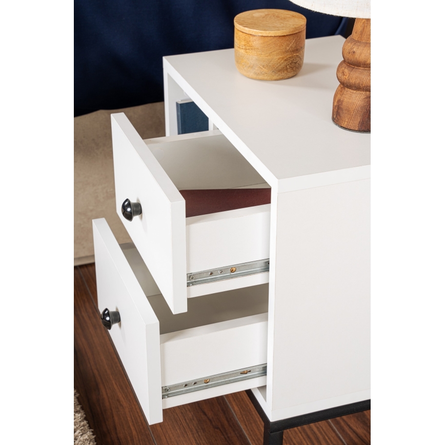 Natbord GLIMMER 50x45,2 cm hvid/sort