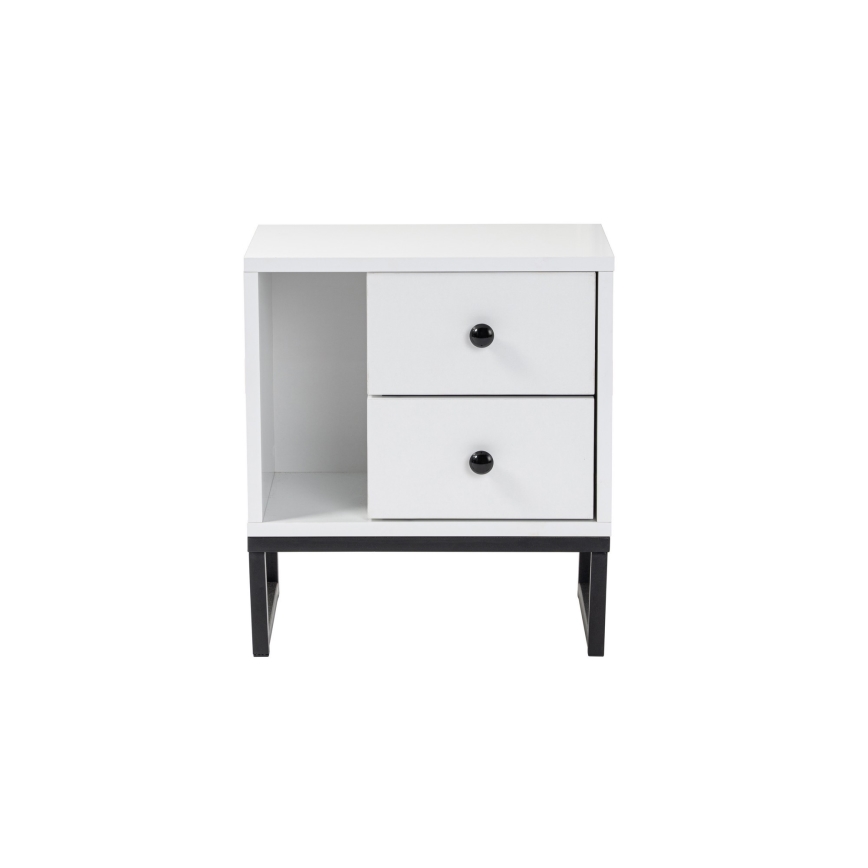 Natbord GLIMMER 50x45,2 cm hvid/sort