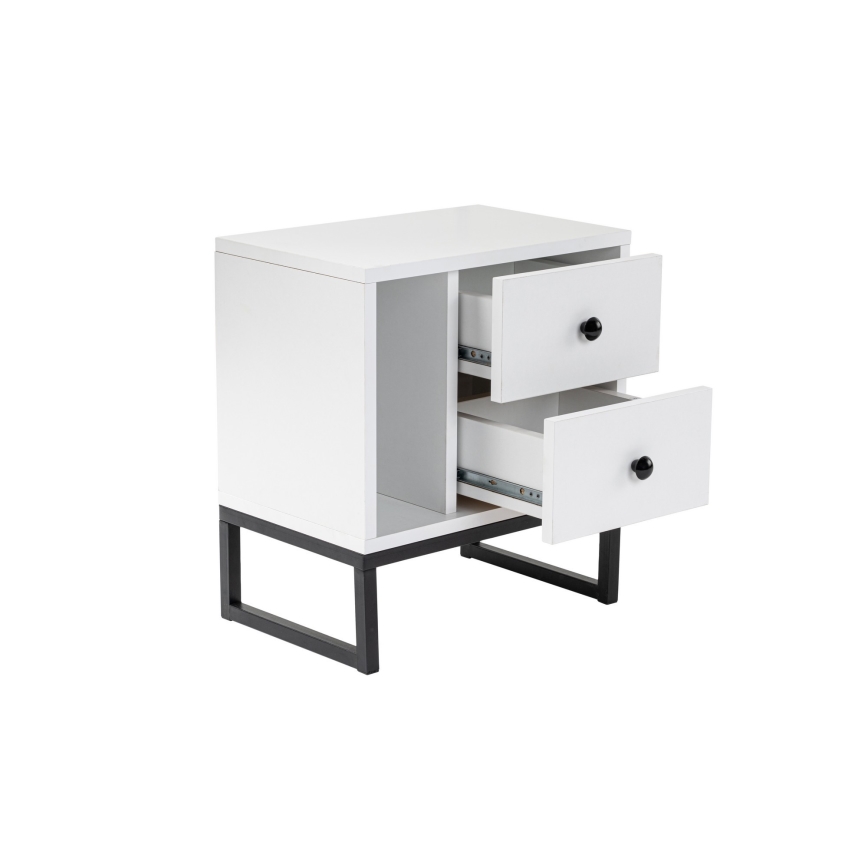 Natbord GLIMMER 50x45,2 cm hvid/sort