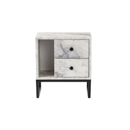Natbord GLIMMER 50x45,2 cm marmordekor/sort