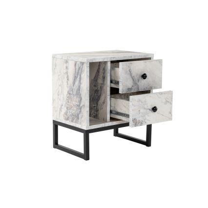 Natbord GLIMMER 50x45,2 cm marmordekor/sort