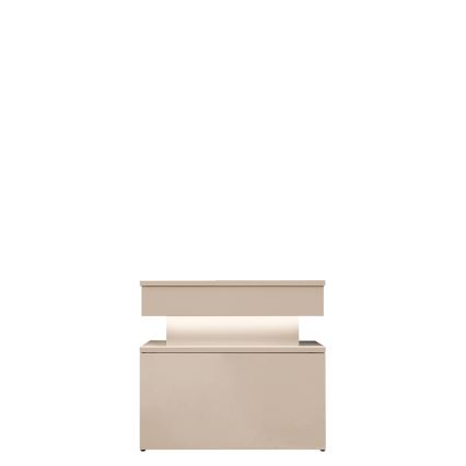 Natbord GLOSSA med LED-belysning, 55 x 51 cm, beige