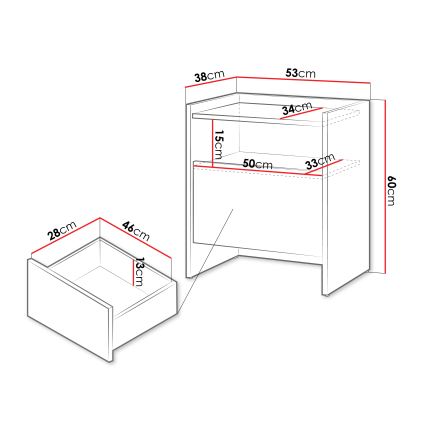 Natbord JAPANDI 60x53 cm eg Cremona