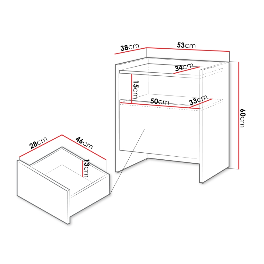 Natbord JAPANDI 60x53 cm eg Cremona