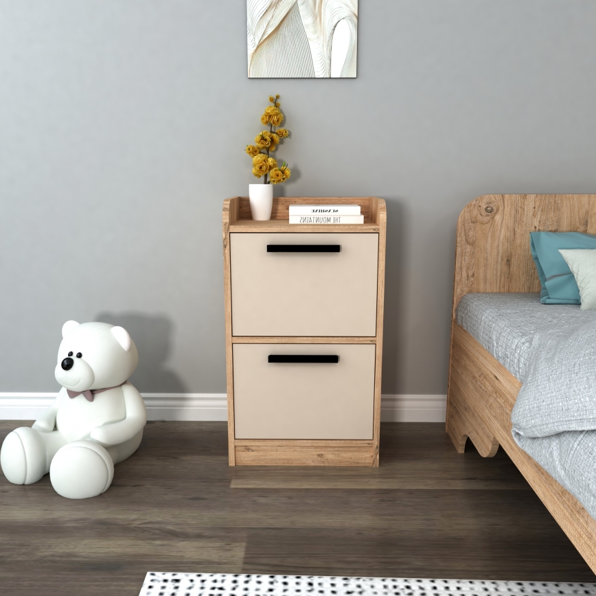 Natbord LUSES 79,4x45 cm fyrretræ atlantic/beige