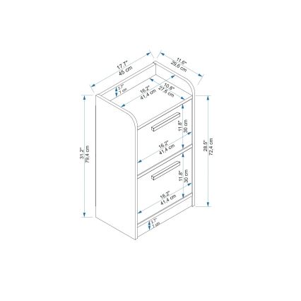Natbord LUSES 79,4x45 cm fyrretræ atlantic/beige