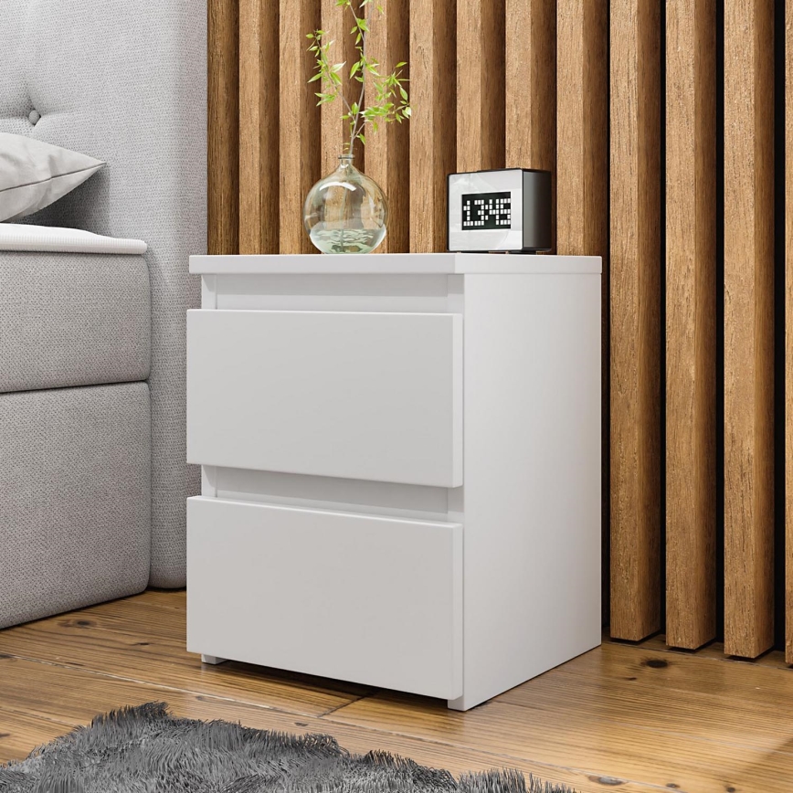 Natbord MALWA 40x30 cm skinnende hvid