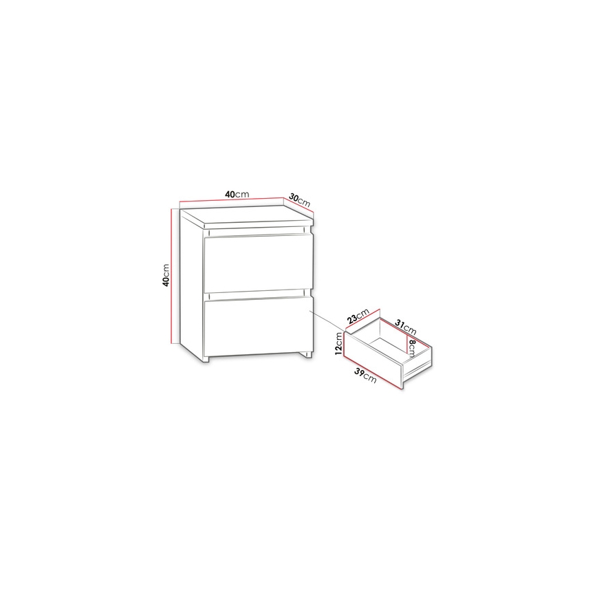 Natbord MALWA 40x40 cm mat sort