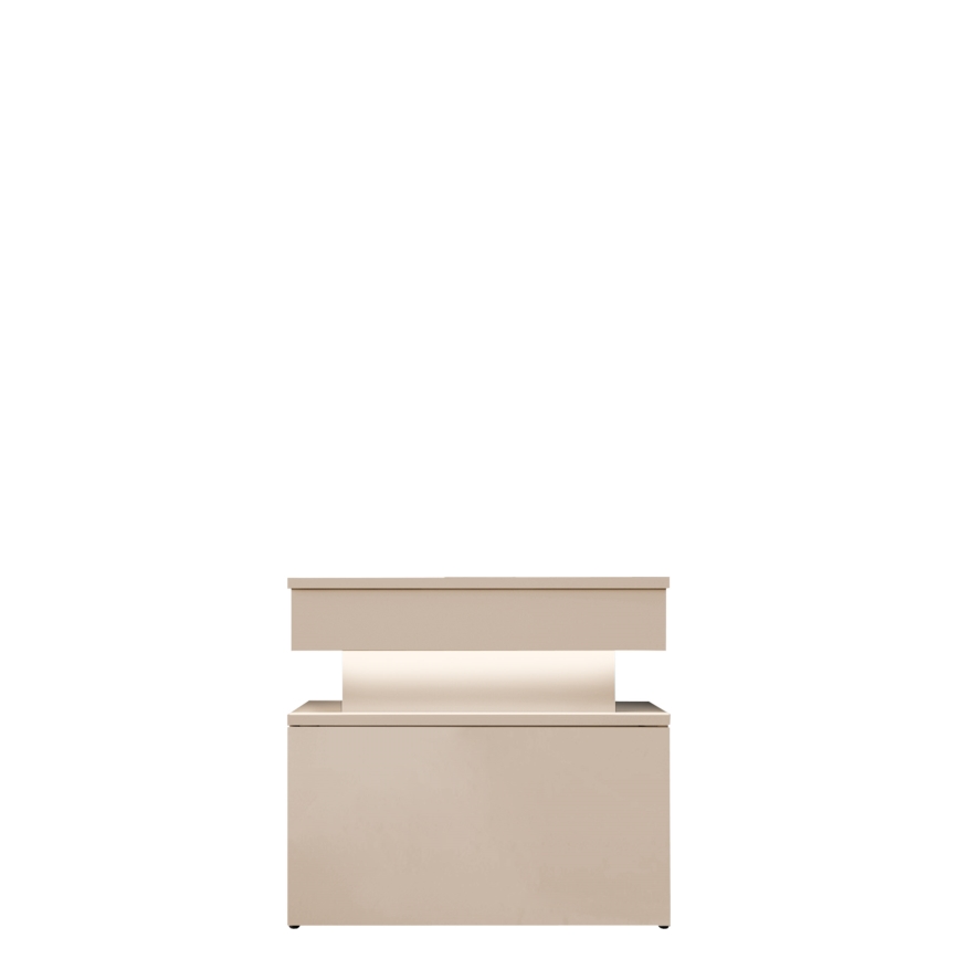 Natbord med LED-belysning GLOSSA 51x55 cm beige
