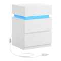 Natbord med LED-belysning SMARTIE, hvid