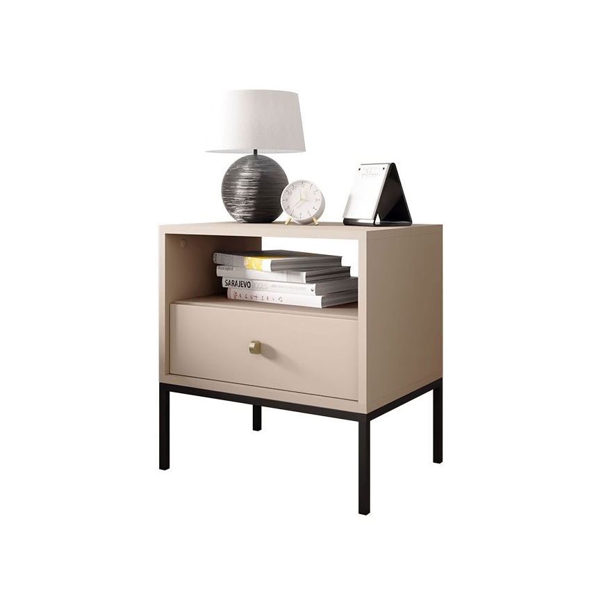Natbord MONO 56x54 cm beige/sort