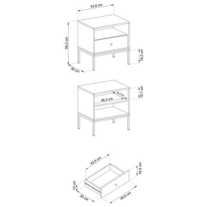 Natbord MONO 56x54 cm blå