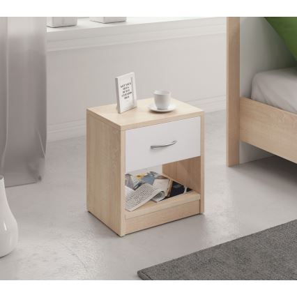 Natbord NED sonoma-eg/hvid