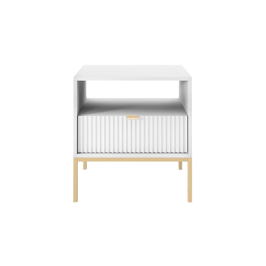 Natbord NOVA 56x54 cm hvid/guldfarvet