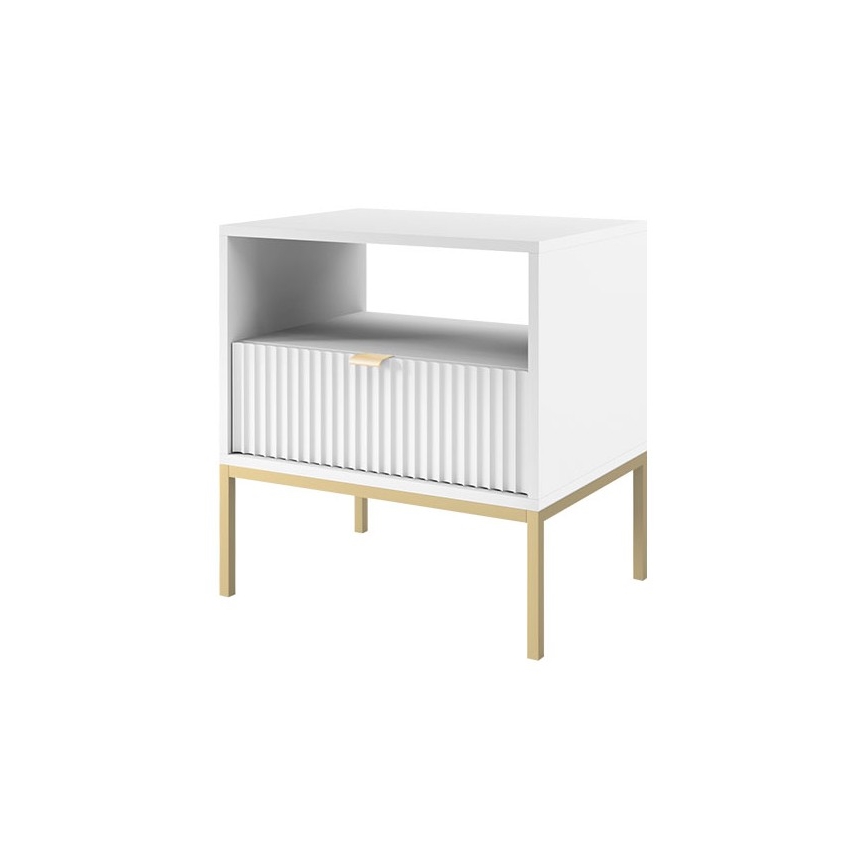 Natbord NOVA 56x54 cm hvid/guldfarvet