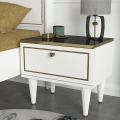 Natbord RAVENNA 47,2x50 cm hvid/sort/guldfarvet