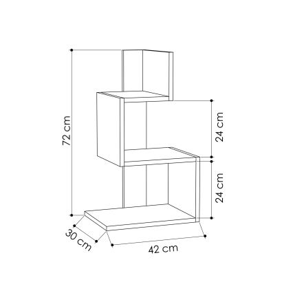 Natbord ROSIE 72x42 cm hvid/eg