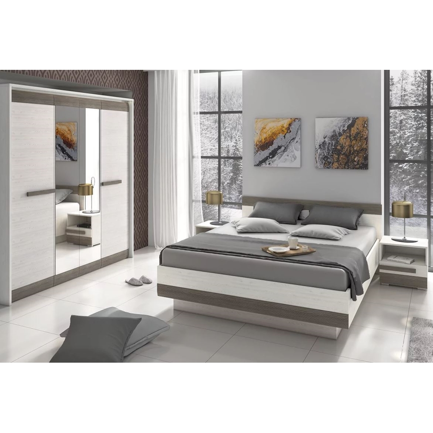 Natbord SARPA 45x46 cm hvid/brun