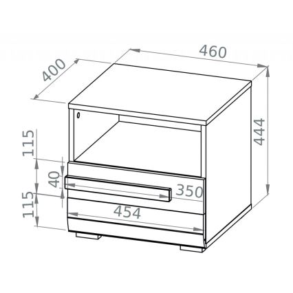 Natbord SARPA 45x46 cm hvid/brun