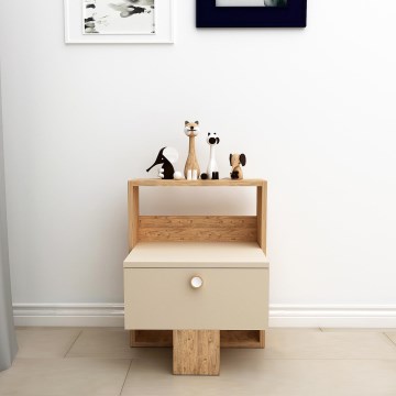 Natbord SNEKER 60x48,6 cm beige/fyrretræ atlantic