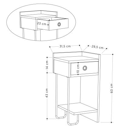 Natbord SONY hvid