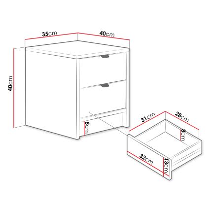 Natbord TIRENO 40x35 cm beige